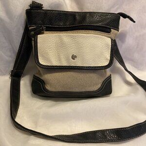 Style & Co Woven Handbag w/ Leather Trim Cross Body Purse Adjustable Strap‎